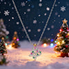 Women's Twotone Christmas Star Pendant Necklace Copper Geometric Jewelry With Zircon Inlay And Olink Chain
