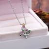 Women's Twotone Christmas Star Pendant Necklace Copper Geometric Jewelry With Zircon Inlay And Olink Chain
