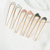 Women's U Shaped Alloy Hair Fork Electroplated Metal Hairpin With Shell And Ball Detail Street Style Hair Clasp