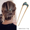 Women's U Shaped Alloy Hair Fork Electroplated Metal Hairpin With Shell And Ball Detail Street Style Hair Clasp