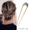 Women's U Shaped Alloy Hair Fork Electroplated Metal Hairpin With Shell And Ball Detail Street Style Hair Clasp