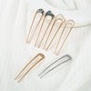 Women's U Shaped Alloy Hair Fork Electroplated Metal Hairpin With Shell And Ball Detail Street Style Hair Clasp