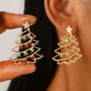 Women's Ushaped Christmas Star Earrings With Color Diamond Details Electroplated Alloy Festival Jewelry