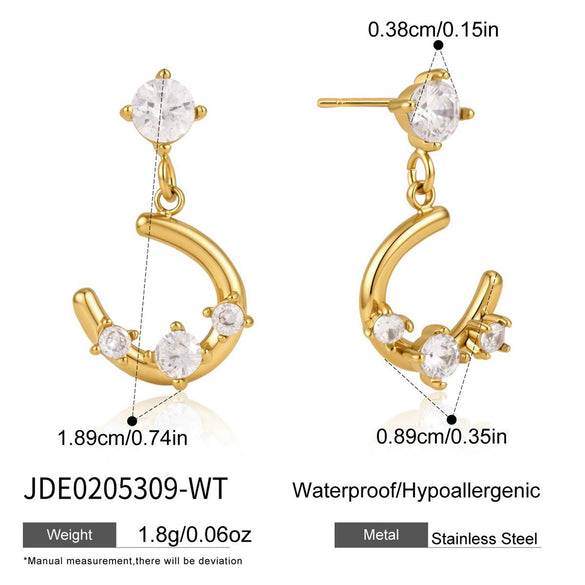 Women's Ushaped Horseshoe Anchor And Rudder Jewelry Set With Necklace Bracelet And Earrings In Plated Titanium Steel And Stainless Steel