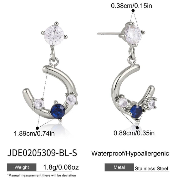 Women's Ushaped Horseshoe Anchor And Rudder Jewelry Set With Necklace Bracelet And Earrings In Plated Titanium Steel And Stainless Steel