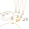 Women's Ushaped Horseshoe Anchor And Rudder Jewelry Set With Necklace Bracelet And Earrings In Plated Titanium Steel And Stainless Steel