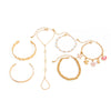 Women's Vacation Style Plated Zinc Alloy Open Bangle Bracelet With Crystal Starfish Scallop Shell And Metal Flower Details