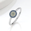 Women's Versatile Geometric Copper Devil's Eye Ring Set With Electroplating