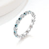 Women's Versatile Geometric Copper Devil's Eye Ring Set With Electroplating
