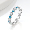 Women's Versatile Geometric Copper Devil's Eye Ring Set With Electroplating
