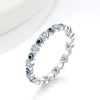 Women's Versatile Geometric Copper Devil's Eye Ring Set With Electroplating