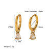 Women's Versatile Geometric Stainless Steel Earrings With Electroplating And Zircon