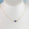 Women's Versatile Single Layer Alloy Necklace With Retro Blue Eye Pendant And Geometry Pattern