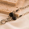 Women's Vintage Alloy Sweater Chain Necklace With Cross Pendant Set With Turquoise And Rhinestones And Geometric Design