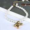 Women's Vintage Balloon Initial Letter Bracelet Gold Plated Pearl Shell Beads Geometric Electroplated