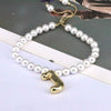 Women's Vintage Balloon Initial Letter Bracelet Gold Plated Pearl Shell Beads Geometric Electroplated