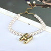 Women's Vintage Balloon Initial Letter Bracelet Gold Plated Pearl Shell Beads Geometric Electroplated