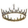 Women's Vintage Baroque Crown Headpiece Full Round Alloy Rhinestone Tiara In Gold For Bridal Weddings Banquets And Parties