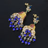 Women's Vintage Copper Crystal And Zircon Bell Drop Earrings With Geometric Tassel Design And Electroplated Finish