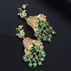 Women's Vintage Copper Crystal And Zircon Bell Drop Earrings With Geometric Tassel Design And Electroplated Finish