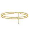 Women's Vintage Copper Multi Layer Pearl Anklet Geometric Stackable Gold Tone Foot Jewelry Casual Fashion Accessory