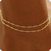 Women's Vintage Copper Multi Layer Pearl Anklet Geometric Stackable Gold Tone Foot Jewelry Casual Fashion Accessory