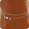 Women's Vintage Copper Multi Layer Pearl Anklet Geometric Stackable Gold Tone Foot Jewelry Casual Fashion Accessory