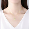Women’s Vintage Copper Pendant Necklace With Mixed Gemstone Inlay Geometric Design Electroplated Finish And Collarbone Chain