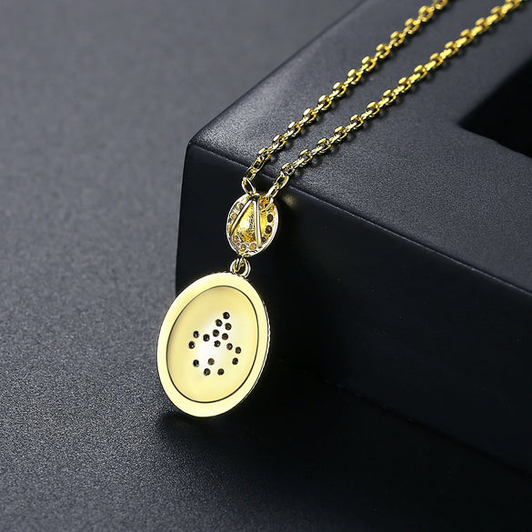 Women’s Vintage Copper Pendant Necklace With Mixed Gemstone Inlay Geometric Design Electroplated Finish And Collarbone Chain