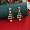 Women's Vintage Elegant Alloy Electroplating Star Geometric Christmas Earrings With Diamond And Pearl
