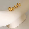 Women's Vintage Elegant Jewelry 316L Stainless Steel Embossed Bump Ring Earrings Electroplating