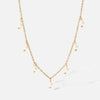 Women's Vintage Fashion Jewelry Stainless Steel And Titanium Steel Necklace With Pearl Millet Beads Tassel And Geometric Styling And Electroplating Treatment