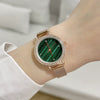 Women's Vintage Fashion Malachite Textured Stainless Steel Alloy Round Watch