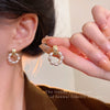 Women's Vintage French Style Geometric Alloy Pearl Earrings With Electroplating