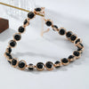 Women's Vintage Geometric Beaded Necklace And Bracelet Made Of Plastic Resin And Alloy Handmade