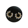 Women's Vintage Geometric C Shaped Alloy Earrings With Pearl Inlay And Silver Needle Design