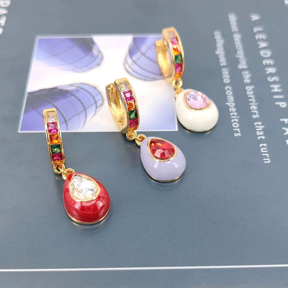 Women's Vintage Geometric Copper Earrings Retro Antique Light Luxury Fashion Jewelry