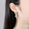 Women's Vintage Geometric Copper Earrings With Zircon Accents And Electroplated Finish