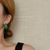 Women's Vintage Geometric Resin U Shaped Water Drop Earrings Handmade Green Dangle Earrings