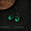 Women's Vintage Geometric Resin U Shaped Water Drop Earrings Handmade Green Dangle Earrings