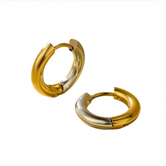 Women's Vintage Geometric Stainless Steel Electroplated Circle Ear Buckle Earrings