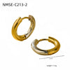 Women's Vintage Geometric Stainless Steel Electroplated Circle Ear Buckle Earrings