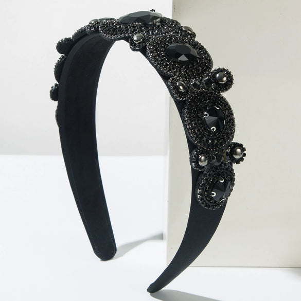 Women's Vintage Hair Hoop With Glass Drill And Diamond Design