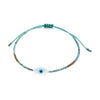 Women's Vintage Handwoven Glass And Glaze Beaded Bracelet With Geometric Pattern