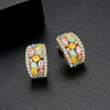 Women's Vintage Korean Style Geometric Copper Zircon Stud Earrings With Electroplated Fashion Jewelry Design