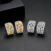 Women's Vintage Korean Style Geometric Copper Zircon Stud Earrings With Electroplated Fashion Jewelry Design