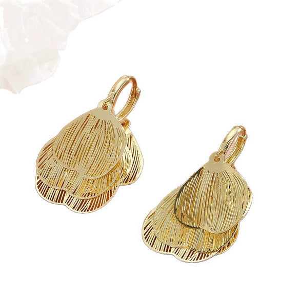 Women's Vintage Leaf Tassel Earrings With Golden Branches And Jade Leaves Electroplated Metal Statement Jewelry In A Light Luxury Floral Design