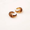 Women's Vintage Leopard Print Acrylic Hoop Earrings With Elegant Polished Curved Design