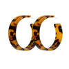 Women's Vintage Leopard Print Acrylic Hoop Earrings With Elegant Polished Curved Design