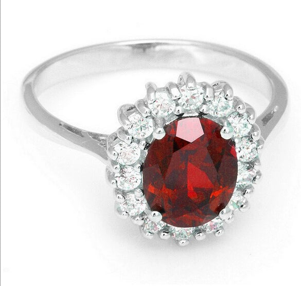 Women's Vintage Light Luxury Copper Geometric Crystal Ring With Sapphire Style Classic Princess Design